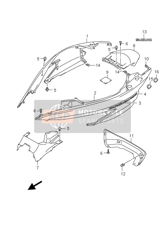 4721103H00YMR, Cover, Frame Lh (Gray), Suzuki, 0